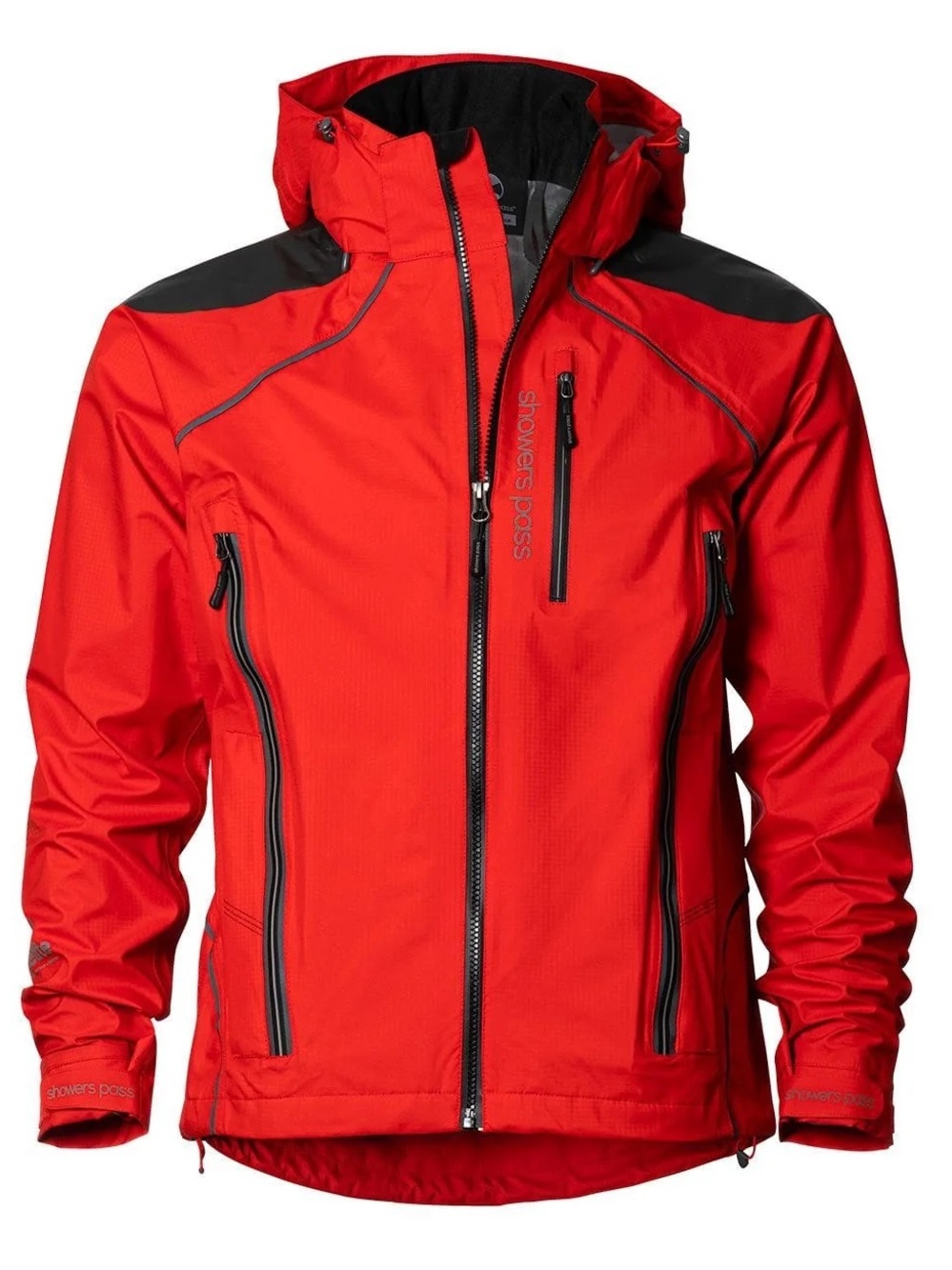 Showers Pass Men's Red Waterproof Hooded Rain Jacket